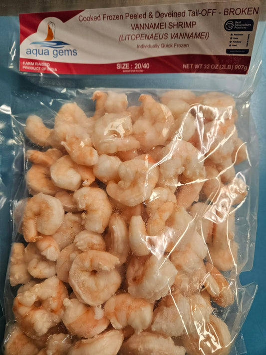 20-40 ct. Cooked Tail-off Shrimp - 2 lb.