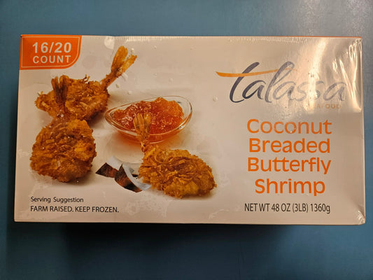 16-20ct Breaded Fantail Coconut Shrimp - 3 lb. Box