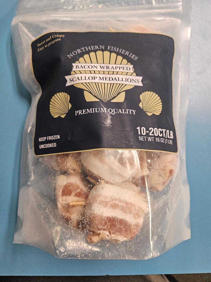 Bacon Wrapped Scallop Medallions - 1 lb. Bag